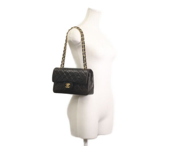 CHANEL シャネル A01113 黒ラム ゴールド金具 マトラッセ23