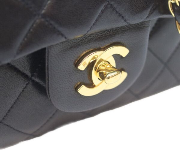 CHANEL シャネル A01113 黒ラム ゴールド金具 マトラッセ23