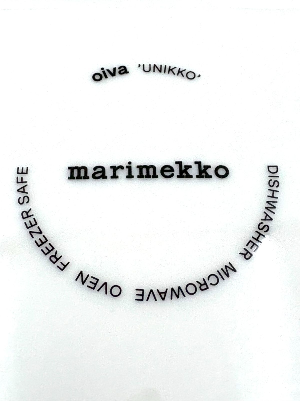 【未使用保管品】マリメッコ　marimekko　ウニッコ　Unikko　ブルーグレー　プレート　ミニ　トレイ　カップ　ラテマグ　3点セット