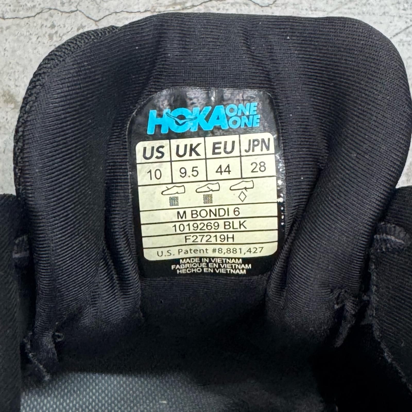 HOKA ONE ONE Bondi ６ ボンディ スニーカー ホカオネオネ 1019269 ブラック 28 28cm （15927M）