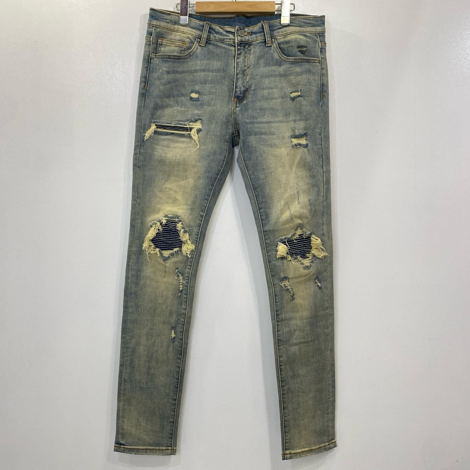 【姫路東店】 中古 mnml | ミニマル デニムパンツ X162 STRETCH DENIM W:34 ライトブルー 【107】