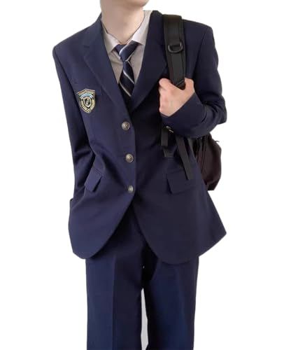 [AOTYP] 学生服 男子制服 コスプレ 制服 メンズ 5点セット 高校生 スクール ブレザー シャツ ズボン ネクタイ バッジ コスチューム フォーマル 仮装 男装 入学式 卒業式(沖縄・離島の方発送不可）) 039fffe5