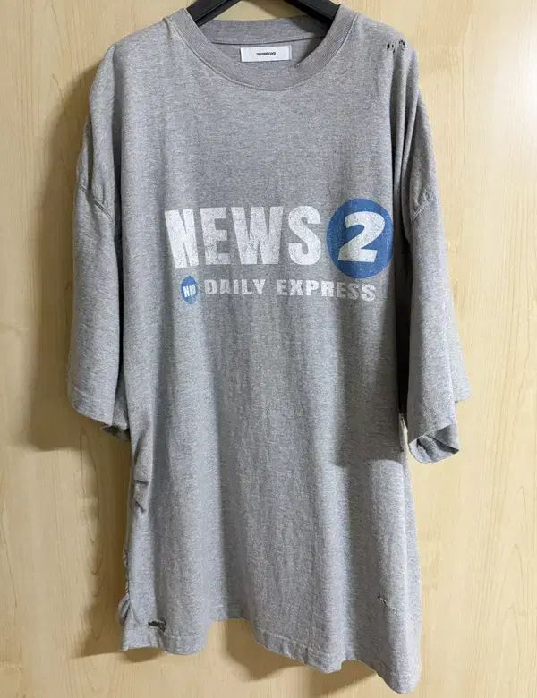 1 ノンノッド ファー パーカリング ニュース 半袖 Tシャツ グレー