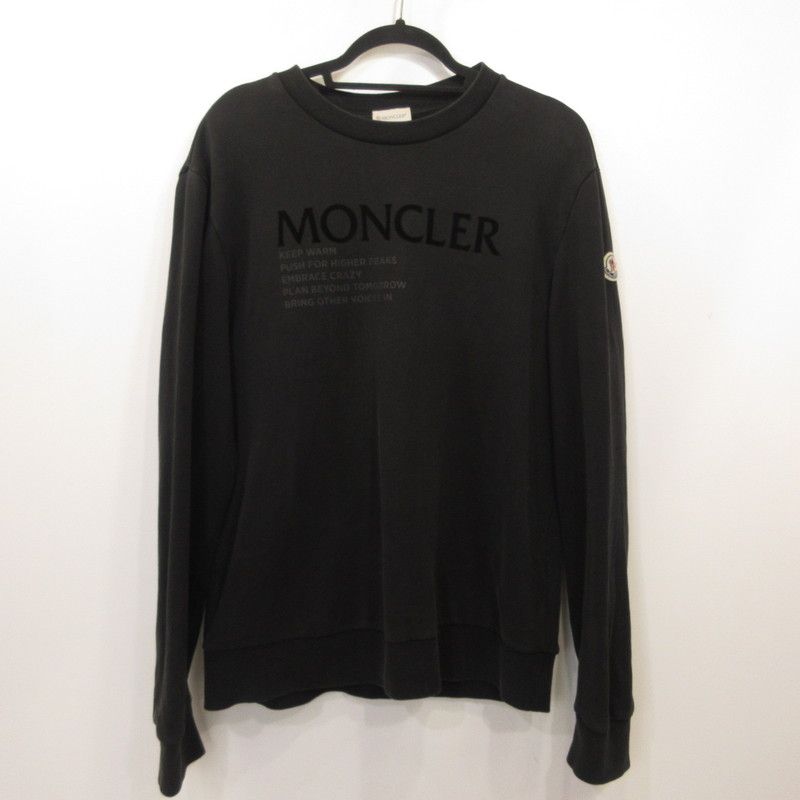 【姫路東店】 中古 MONCLER | モンクレール スウェット MAGLIA GIROCOLLO G20918G00048 国内正規品 ブラック サイズ：L 【108】