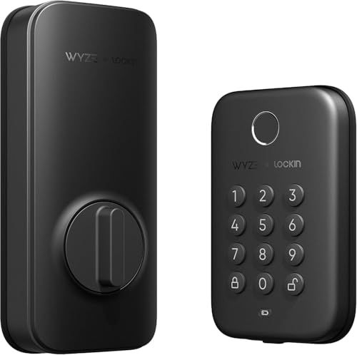 Wyze スマートロック 指紋認証キーレスドアロック ブラック Bluetooth デッドボルト交換 バックライト付きキーパッド IPX5 耐候性 アプリ内履歴管理 スケジュールアクセス 自動ロック BHMA UL規格20分耐火p 68769e1c