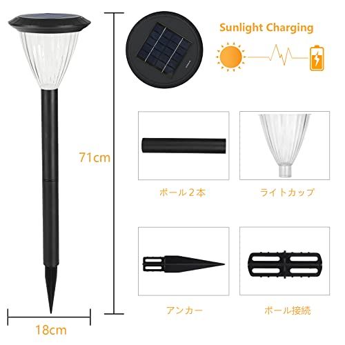 翌朝まで長持ち点灯する!! GWSOLAR ガーデニングライト 3個組【Smart Lighting】ソーラーライト 屋外 防水 ホワイト色/明るさ 50ルーメン/ 高さ70.5CM / 自動点灯 自動消灯/お庭 玄関先 パスライト ガーデン 514f2ed8