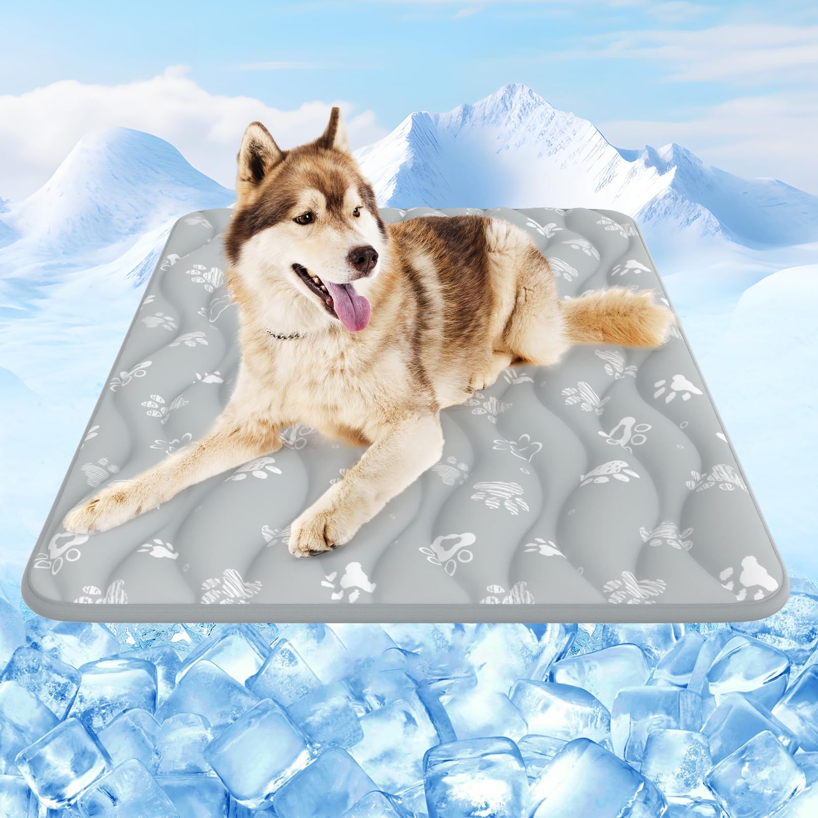 Rywell 犬 ひんやりマット 【Arc-chill冷感技術×吸湿速乾】ペット用冷却マット 犬 猫 中型犬 冷感マット 夏用 接触冷感 クールマット ベッド用 滑り止め 洗える 通気性 90×70cm グレーas 575a35d4 5,342円