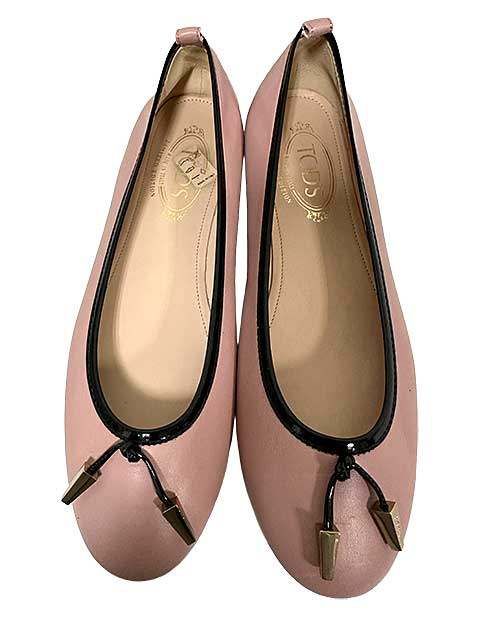 【中古】TOD’S　トッズ　靴　レディース　サイズ38ハーフ　24.5cm　レザー　定価8万　バレエシューズ＿S13＿s-0689-r13＿セルモアから出品 9,240円