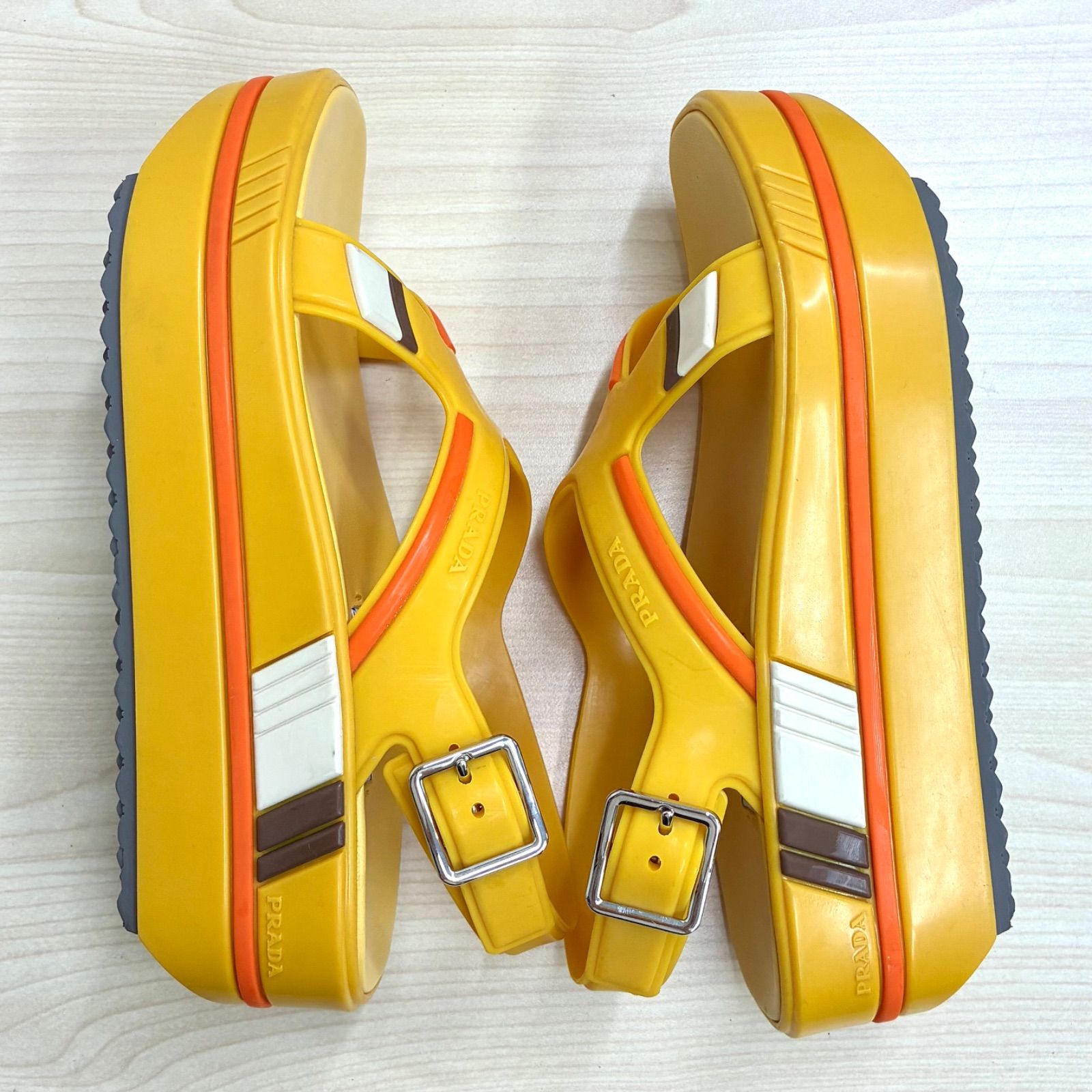 プラダ PRADA】美品！2017SS 厚底ラバーサンダル プラットフォーム