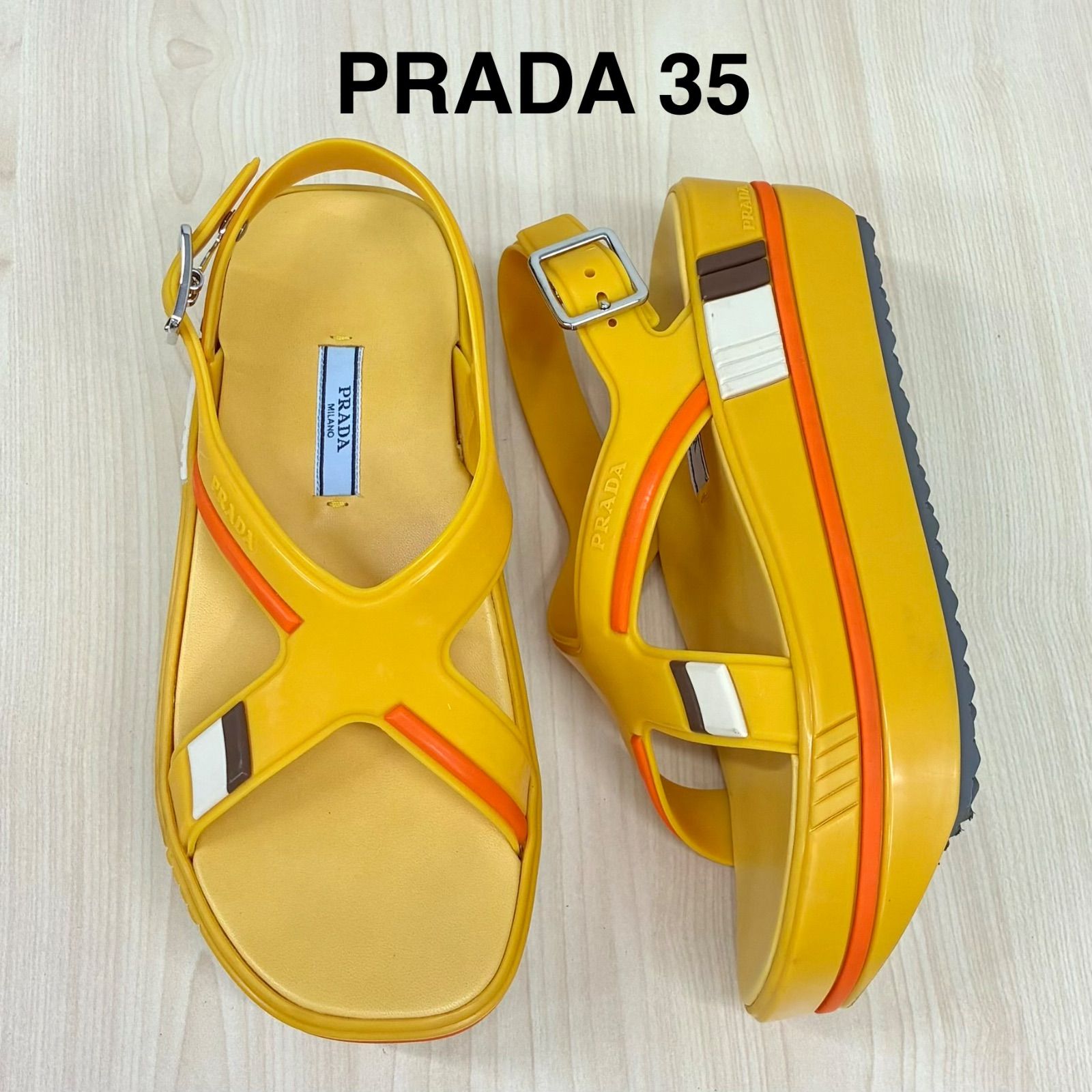 プラダ PRADA】美品！2017SS 厚底ラバーサンダル プラットフォーム