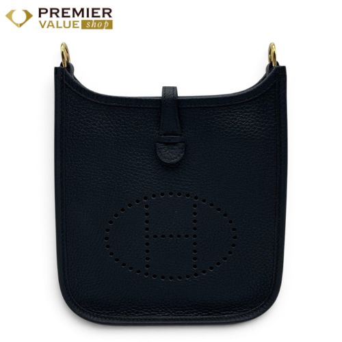 エルメス ミニエヴリン アマゾーヌ TPM ブラック系 トリヨンクレマンス ゴールド金具 K刻印