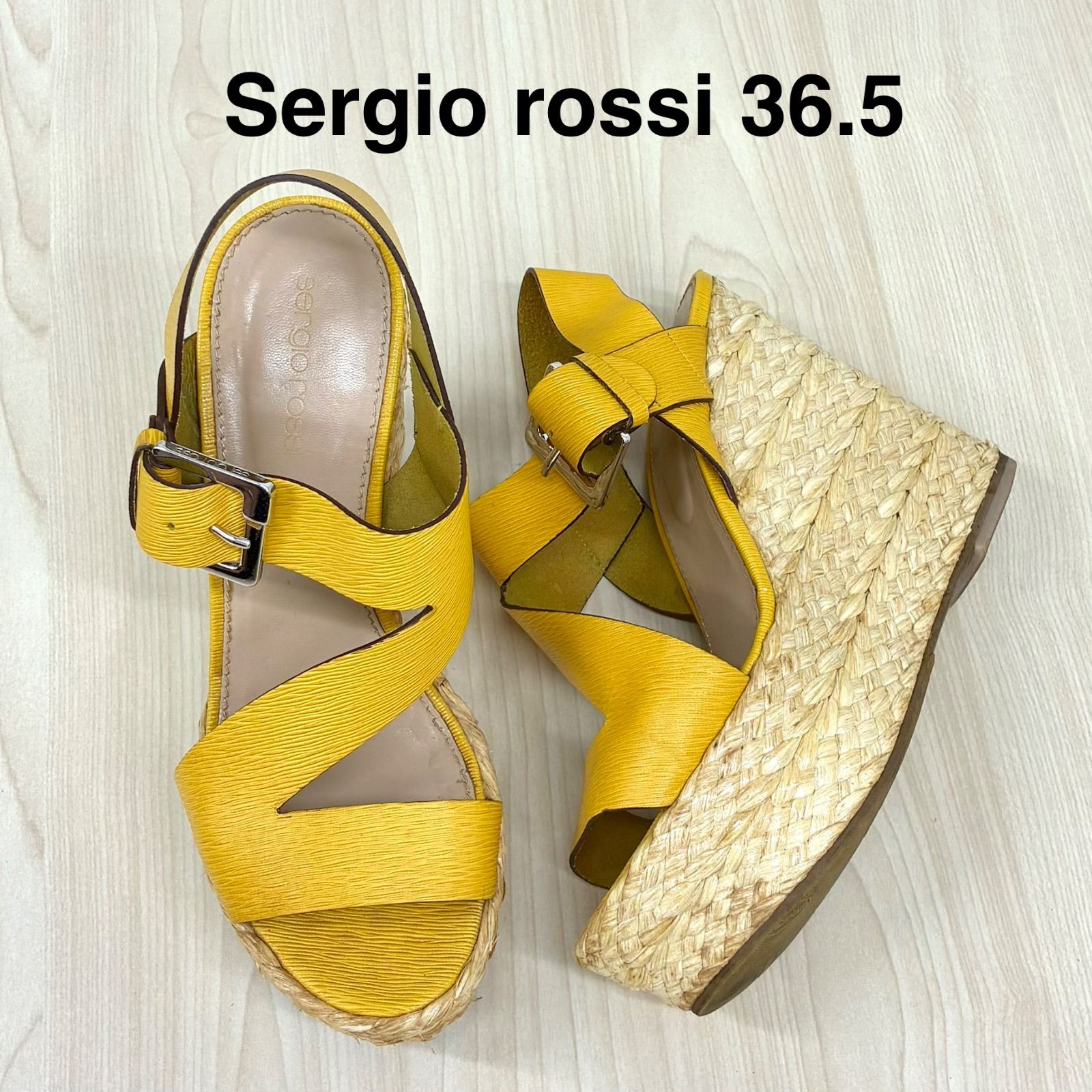 セルジオロッシ Sergio Rossi】ウェッジソール エスパドリーユ 