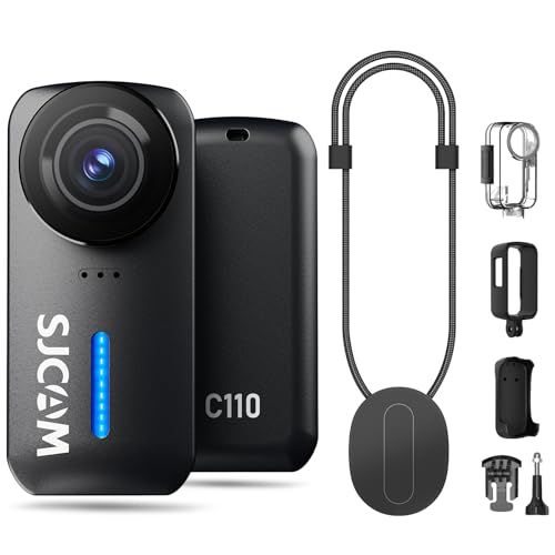 SJCAM C110 Pocket ボディカメラ｜4K 200分連続撮影対応｜超小型アクションカメラ Vlog用｜手ブレ補正 8倍ズーム｜30m防水 ウェアラブルカメラ｜135°広角 f/2.0レンズ｜バイク/旅行/日常撮影用｜磁気マウントX 26490205