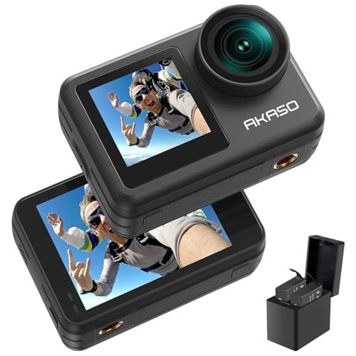 AKASO Brave 7 LE アクションカメラ 4K60fps 20MP IPX7本機防水 40M防水 水中カメラ 六軸手ぶれ補正 アクションカム デュアルカラー タッチパネル式 タイムラプス WiFi/Type-C外部マイク対応 135 5c2e8a60