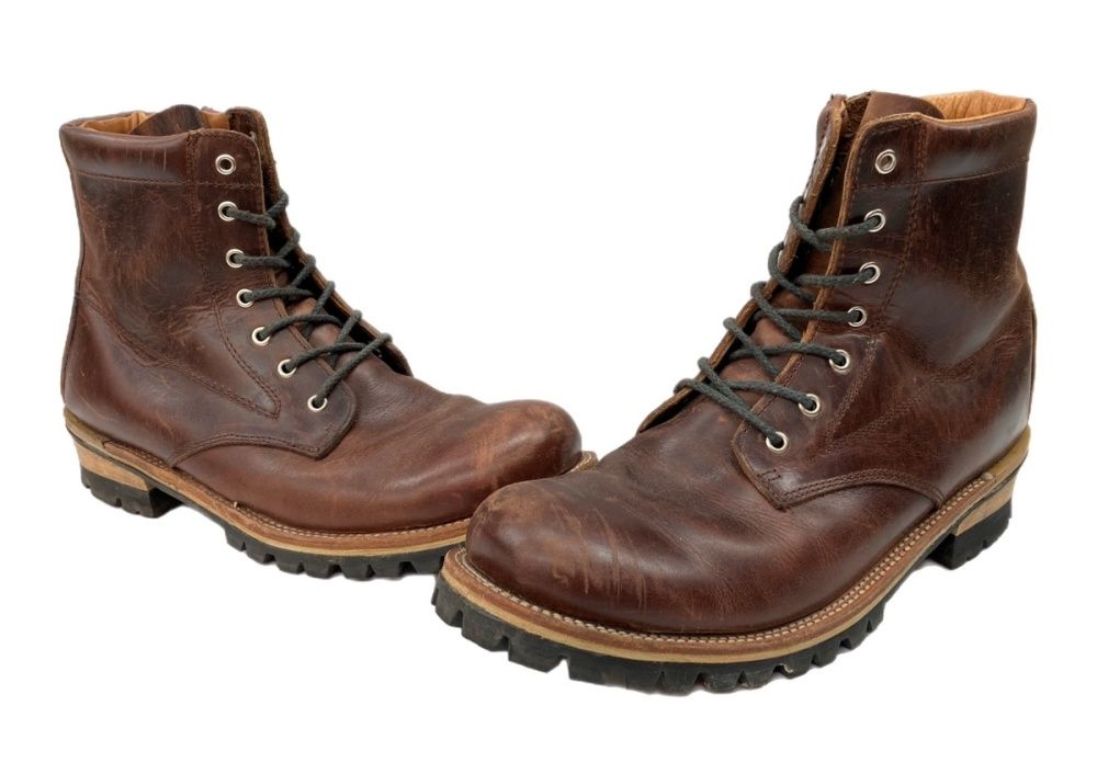 スローウェアライオン SLOW WEAR LION Plain MID Boots プレーン ミッド ブーツ レースアップ サイドジップ ワーク アウトドア シューズ 茶 OB-8593R メンズ靴 ブーツ ワーク ブラウン サイズL 104S-1298