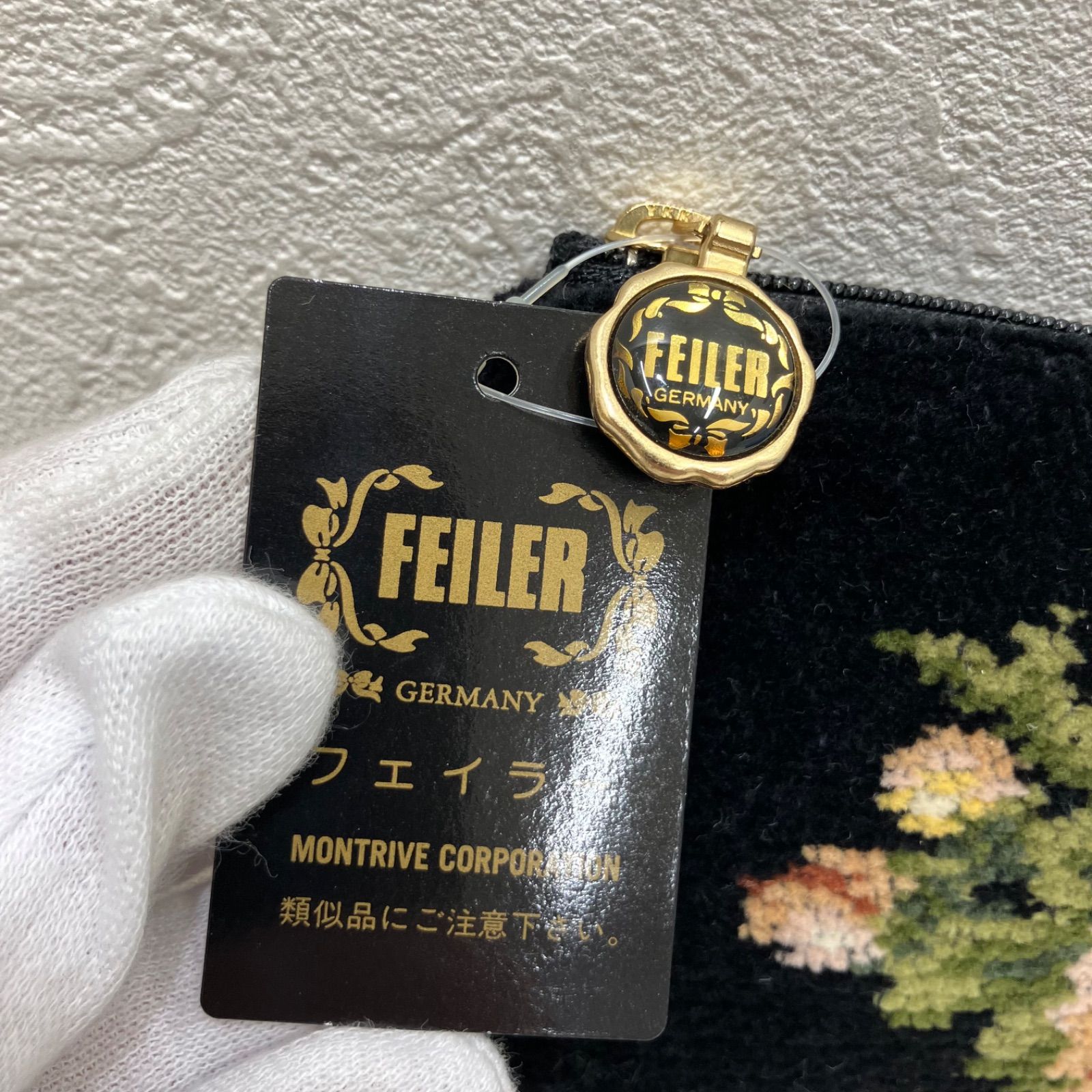 2534 FEILER フェイラー タグ付き ポーチ 小物入れ ムーンライト 花柄 