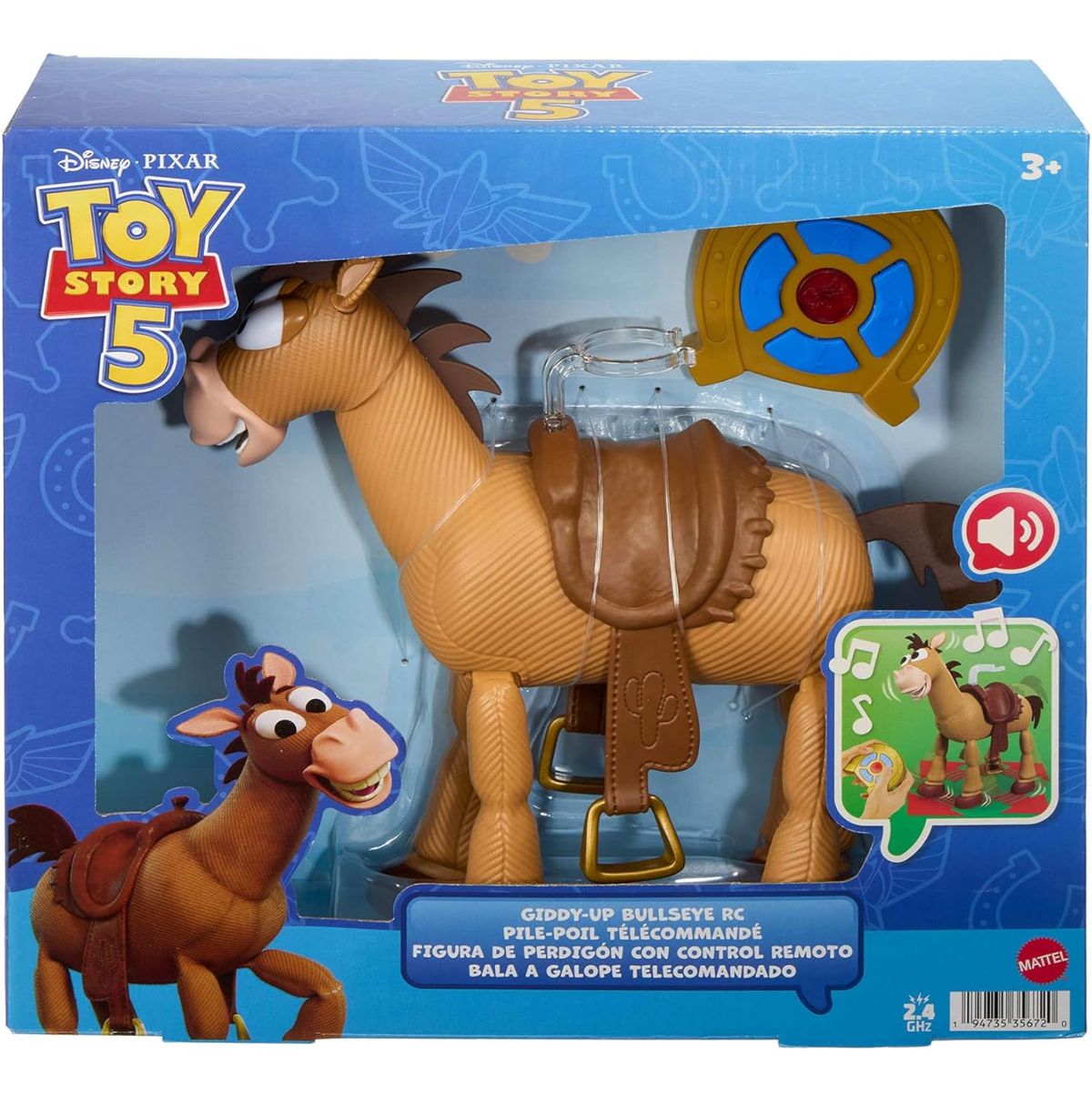 トイストーリー5 マテル　Giddy-Up ブルズアイ 　ラジコンで前後左右歩く、踊るブルズアイ！12インチサイズ！