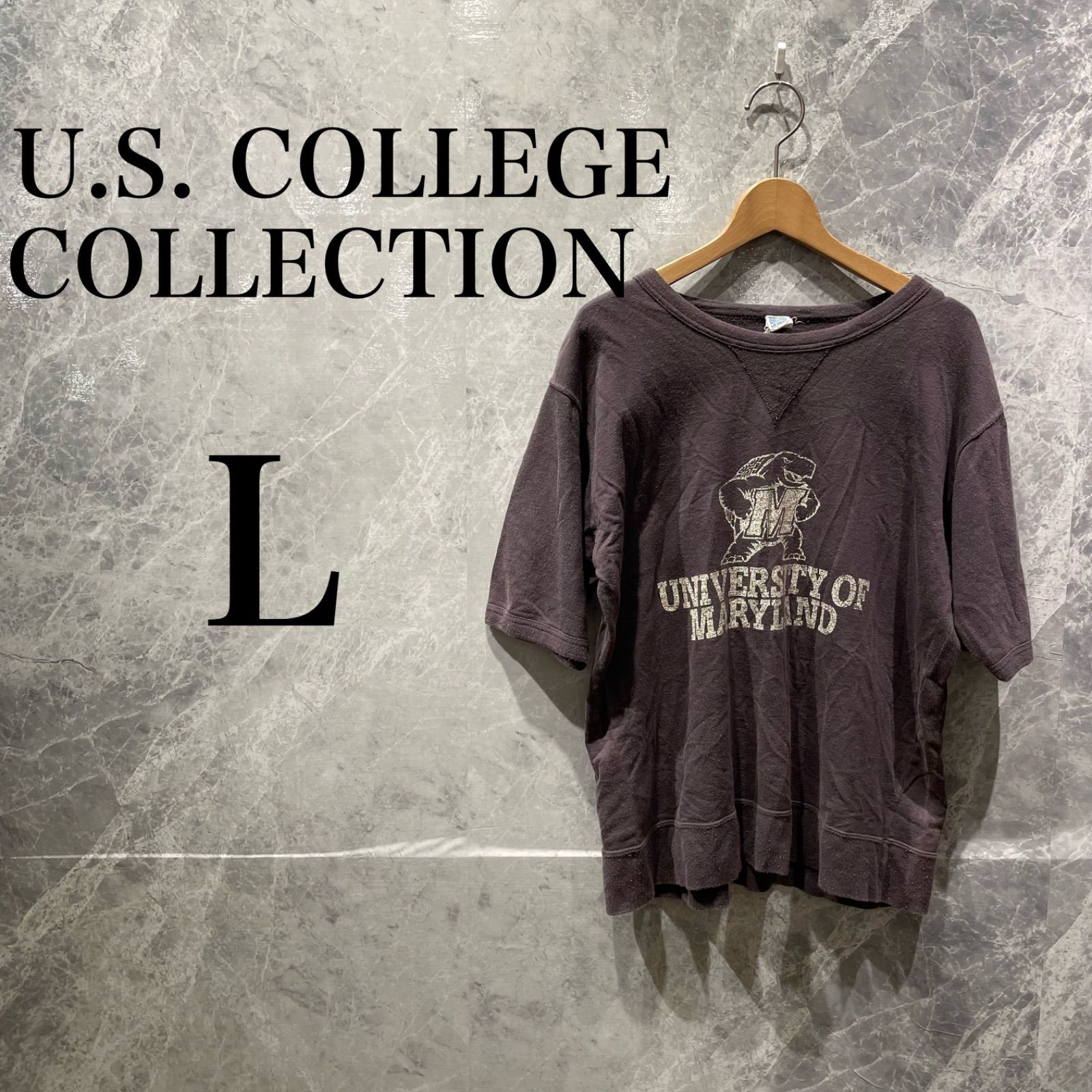 U.S. COLLEGE メンズ M 濃茶 カレッジTシャツ ヴィンテージ