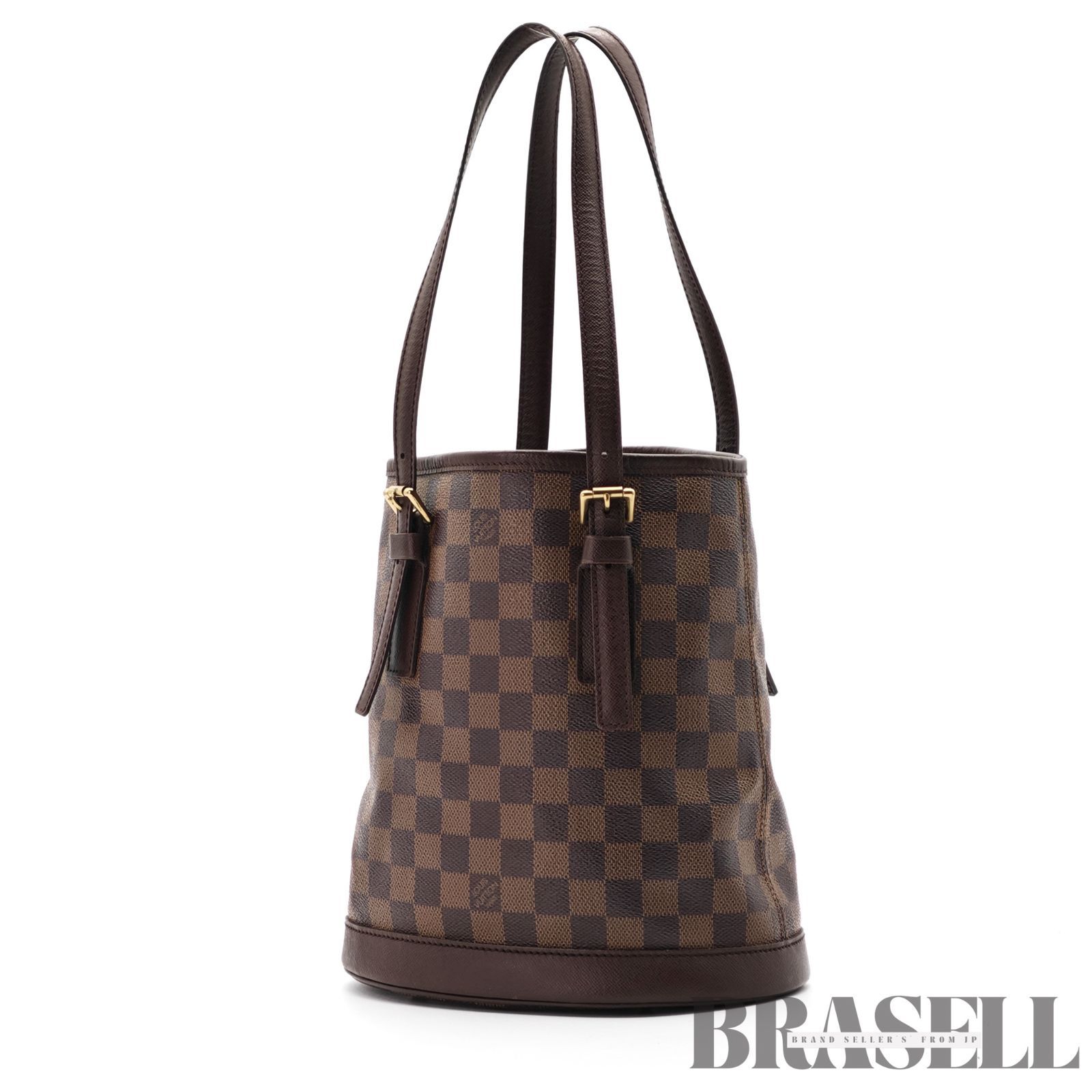 LOUIS VUITTON ダミエ マレ N42240 バッグ トートバッグ 大容量 通勤 バケットバッグ ブラウン レディース