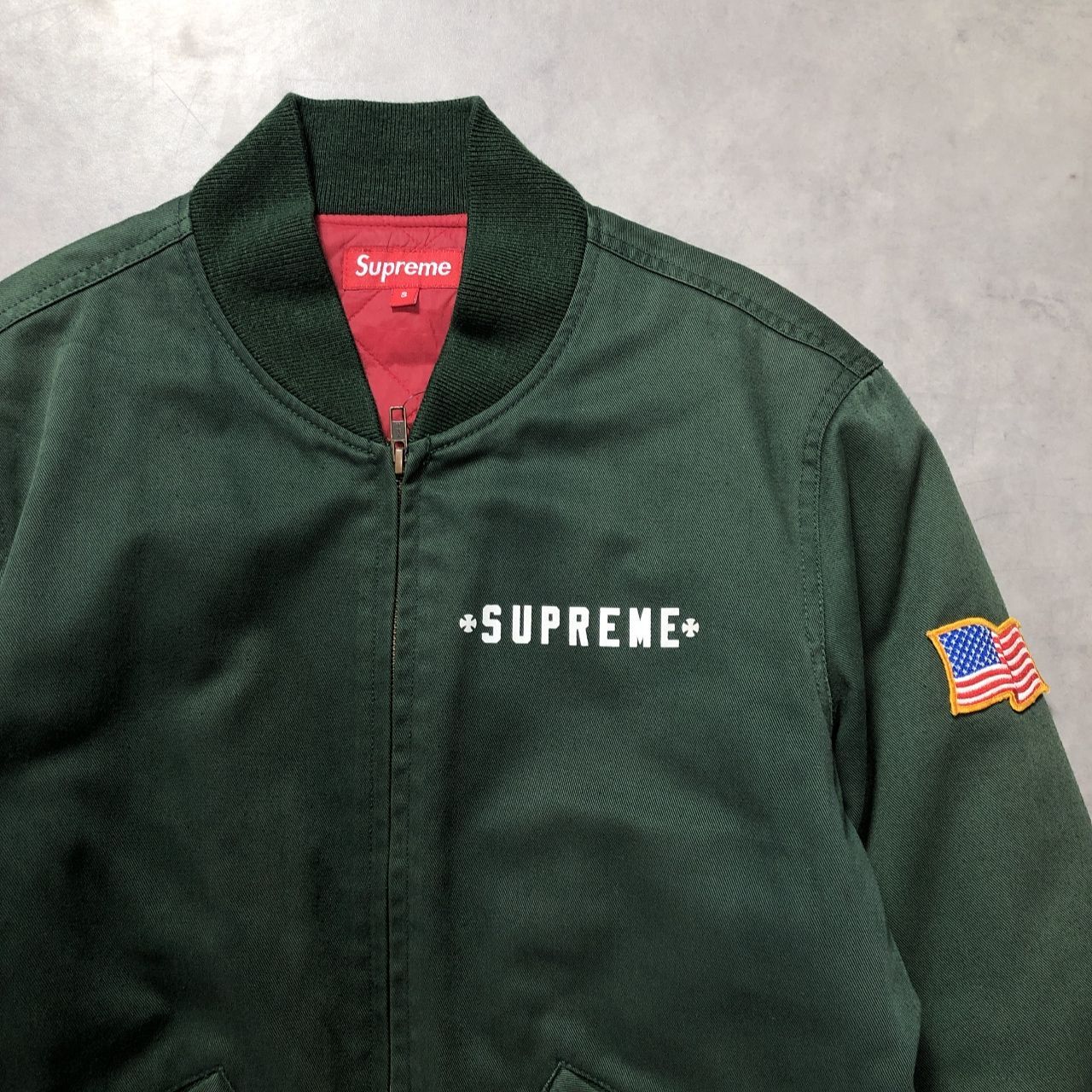 GQ5521◇Supreme / INDEPENDENT : 17fw Bomber Jacket◇S◇グリーン系