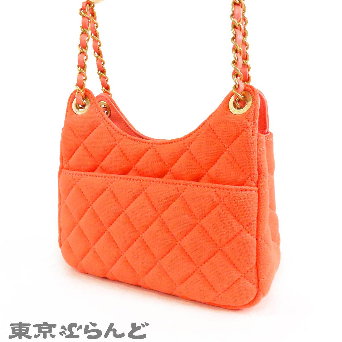 シャネル CHANEL スモール ホーボーバッグ AS3710 コーラル ゴールド 