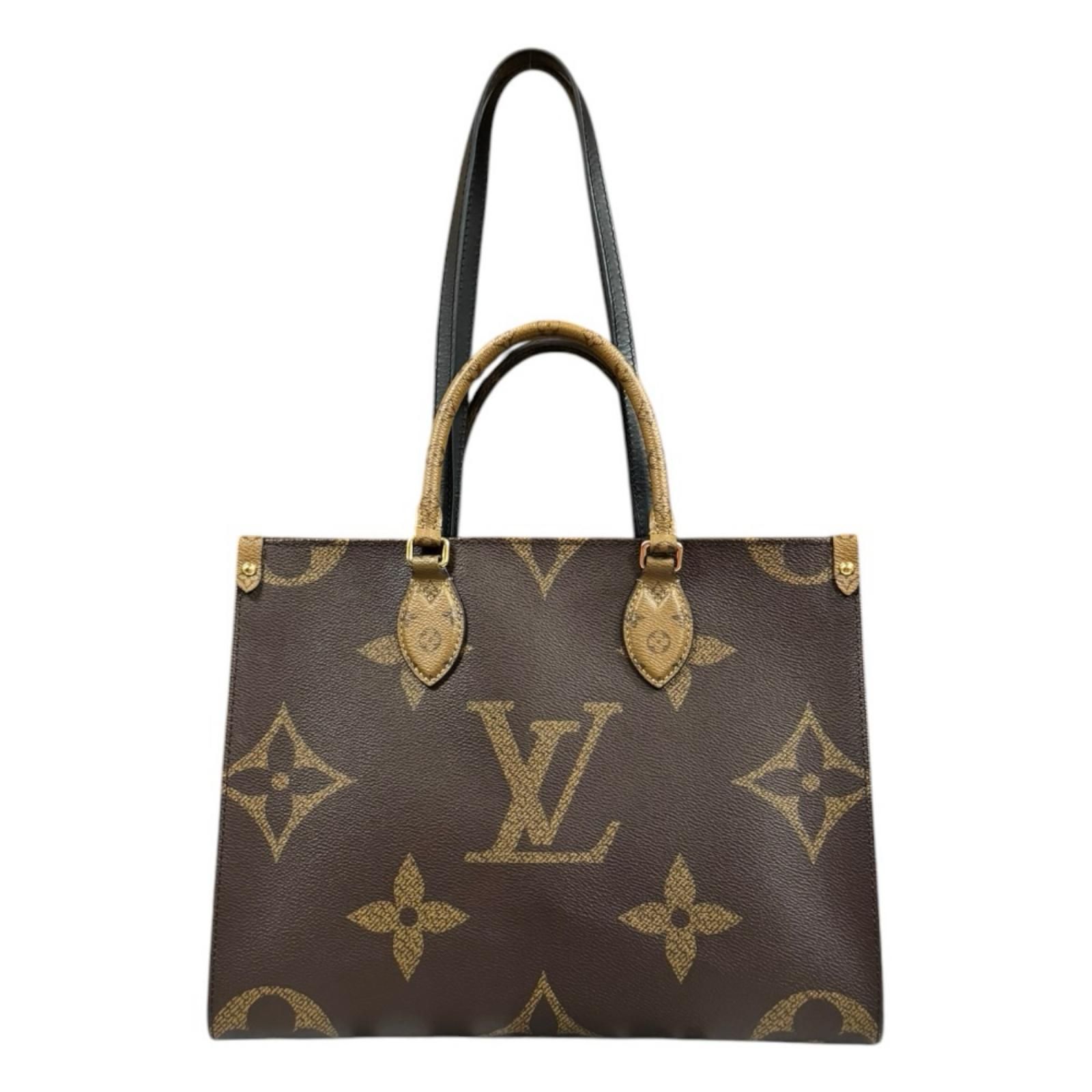 ルイヴィトン オンザゴーMM モノグラムジャイアント トートバッグ モノグラムリバース M45321 ブラウン ユニセックス LOUIS VUITTON 中古 ルイヴィトン ルイ ヴィトン