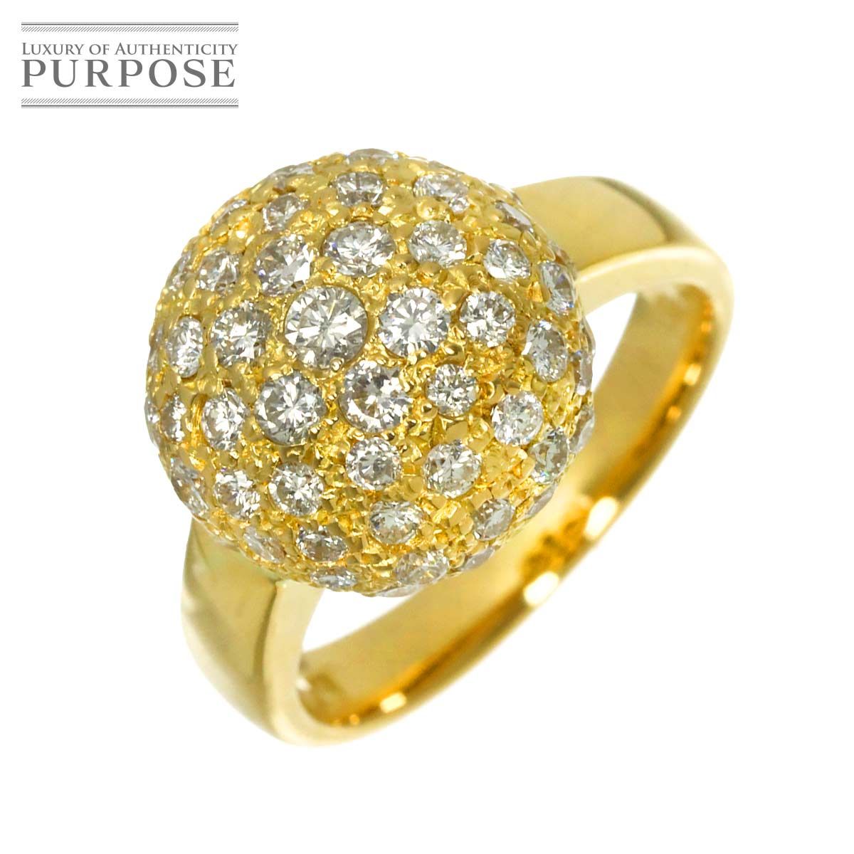 リング 10号 ダイヤ 1.75ct K18 YG イエローゴールド 750 指輪 Diamond Ring 90320484