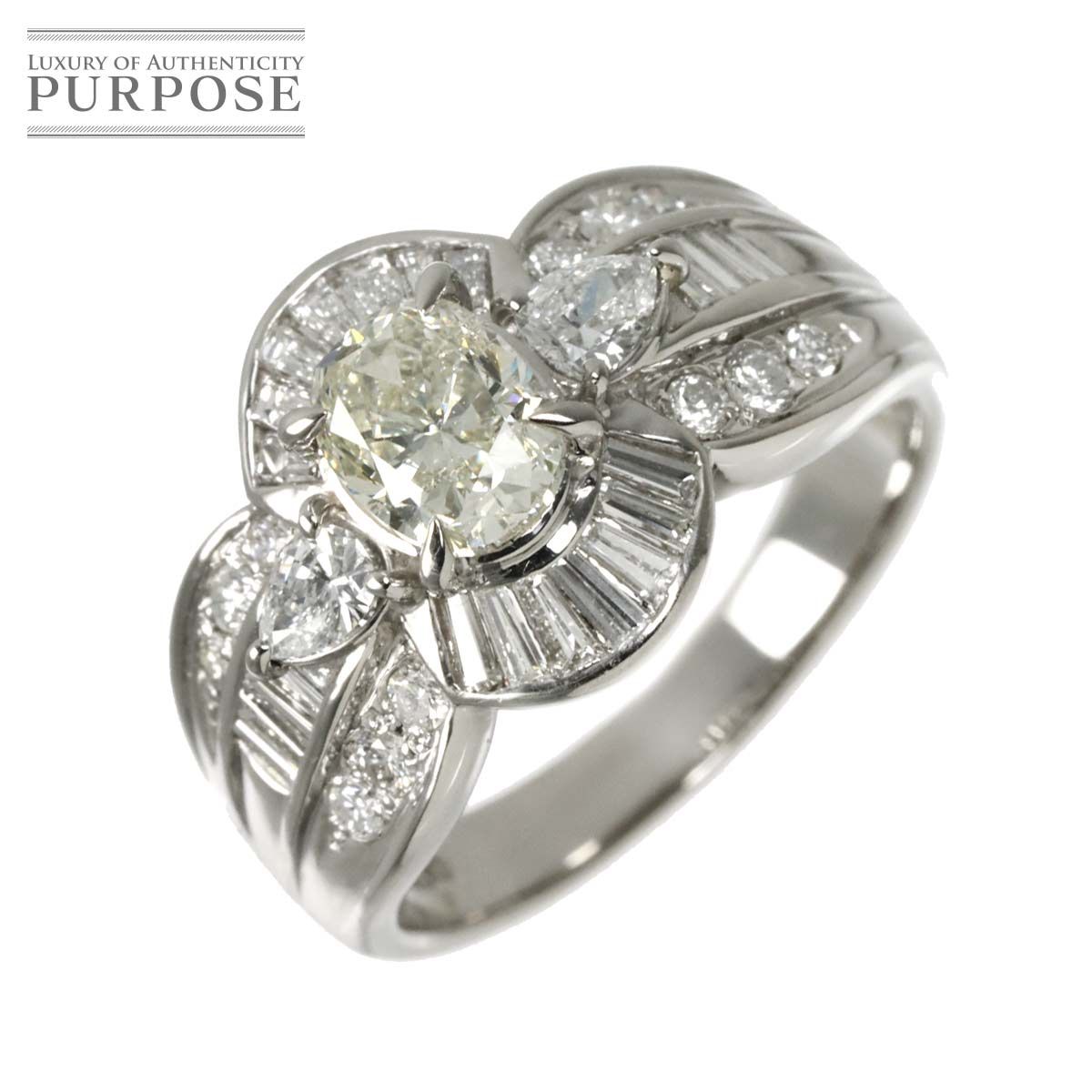 リング 14号 ダイヤ 0.90ct/1.021ct Pt プラチナ 指輪 Diamond Ring 90320538