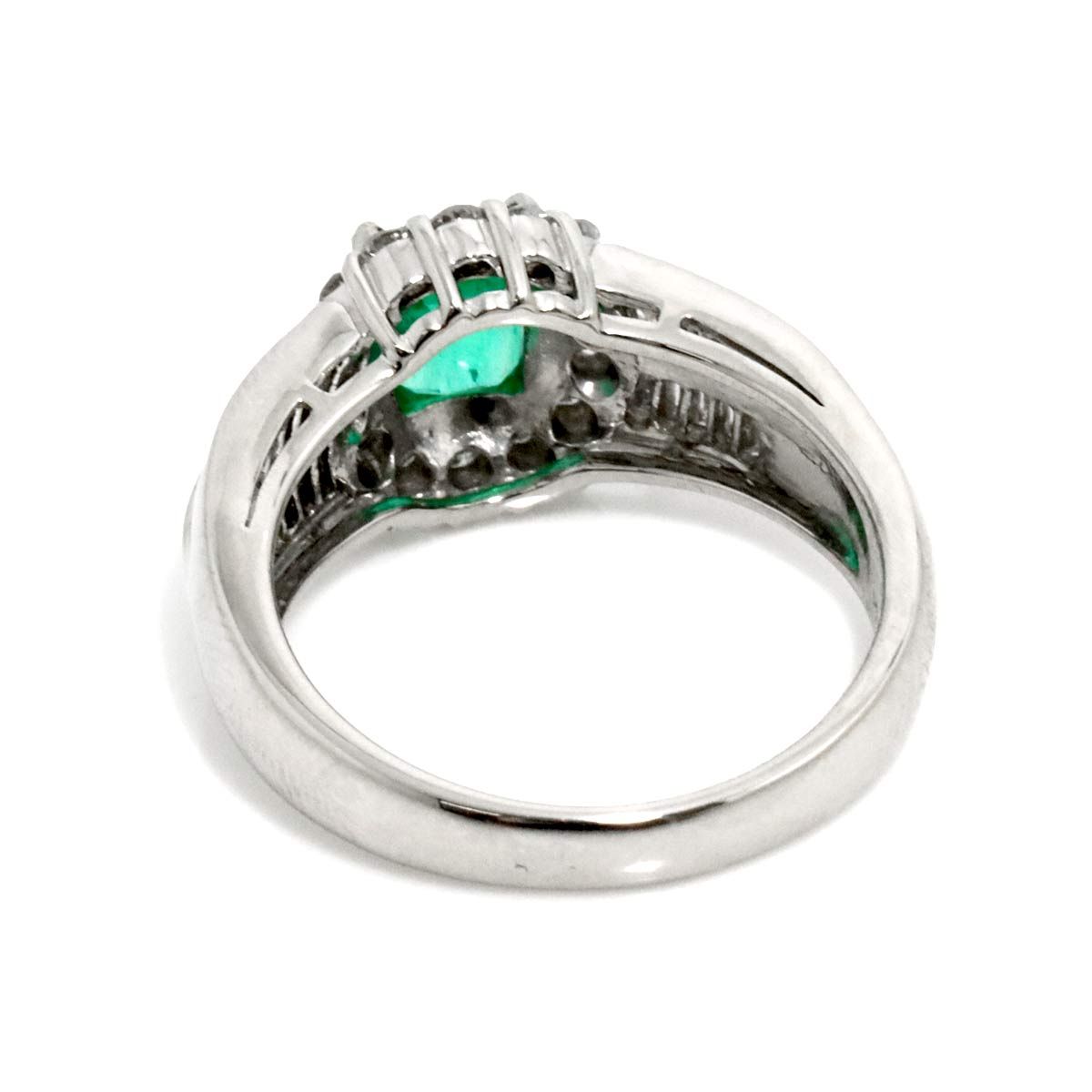 リング 11号 エメラルド 0.83ct ダイヤ 0.67ct Pt プラチナ 指輪 