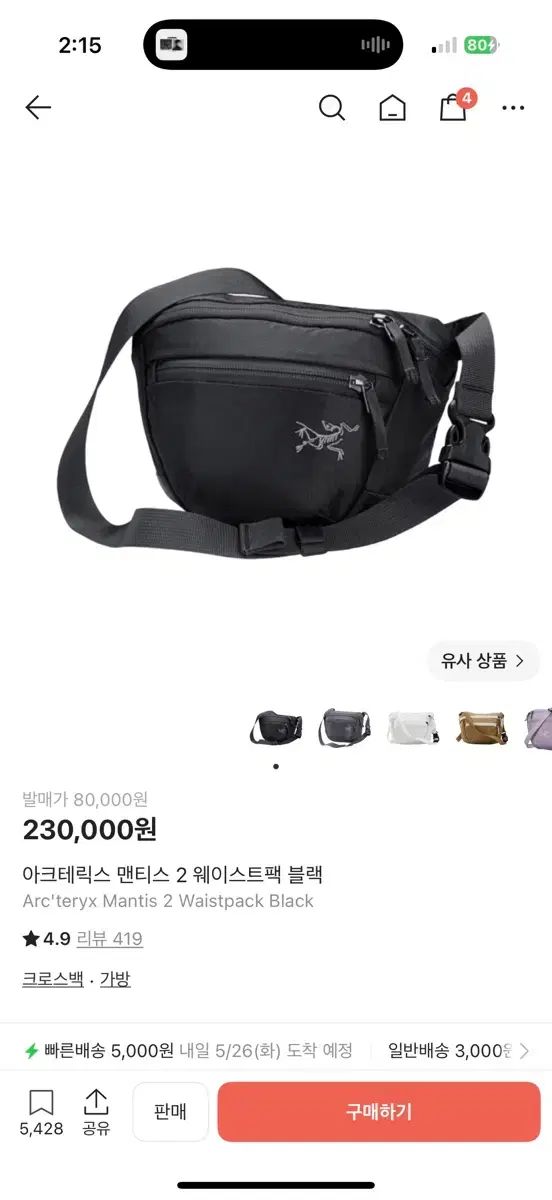 ARC'TERYX アークテリクス マンティス 2 ウェストパック ブラック