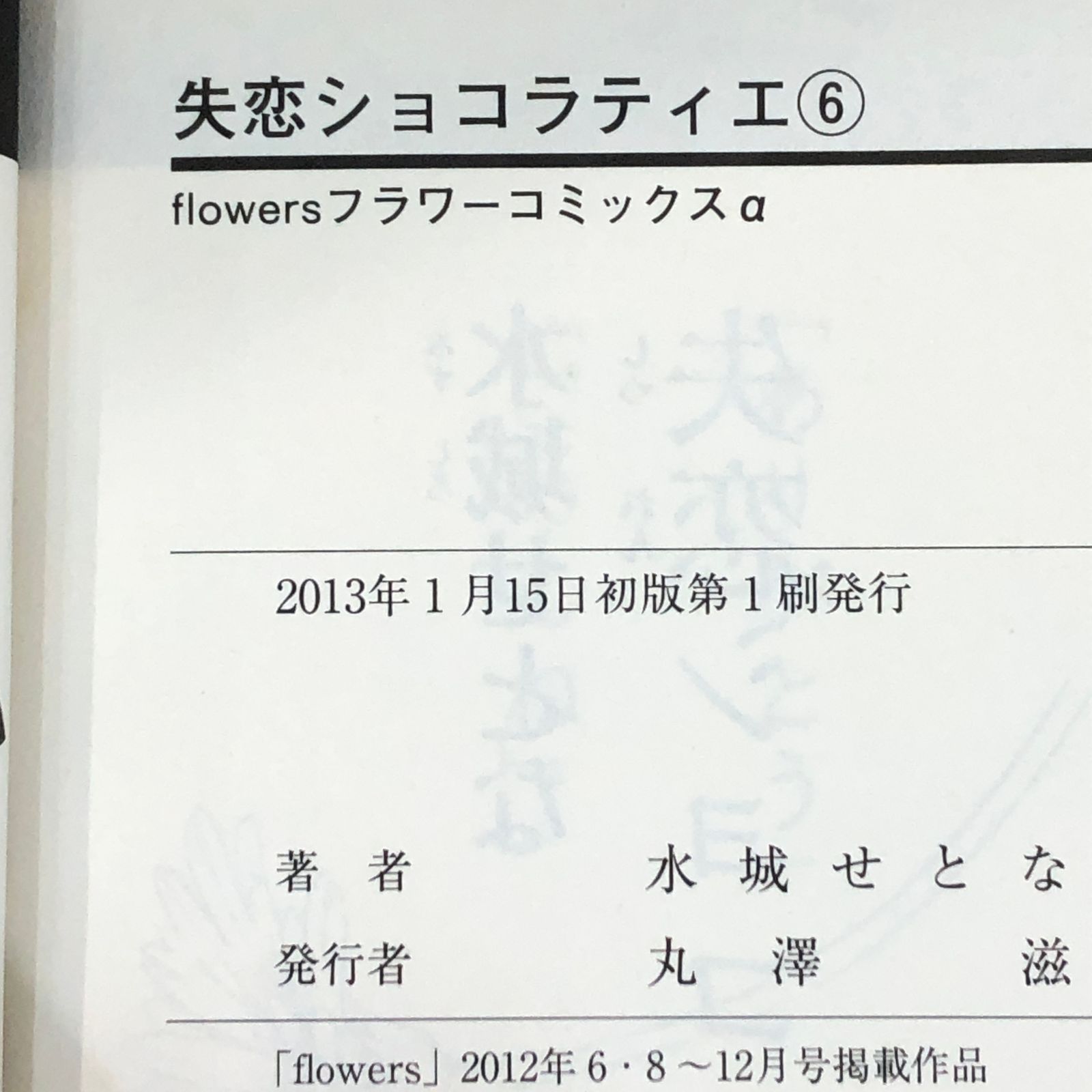 失恋ショコラティエ（6）/水城せとな/GF-0226031698-YP/GF08991 - メルカリ
