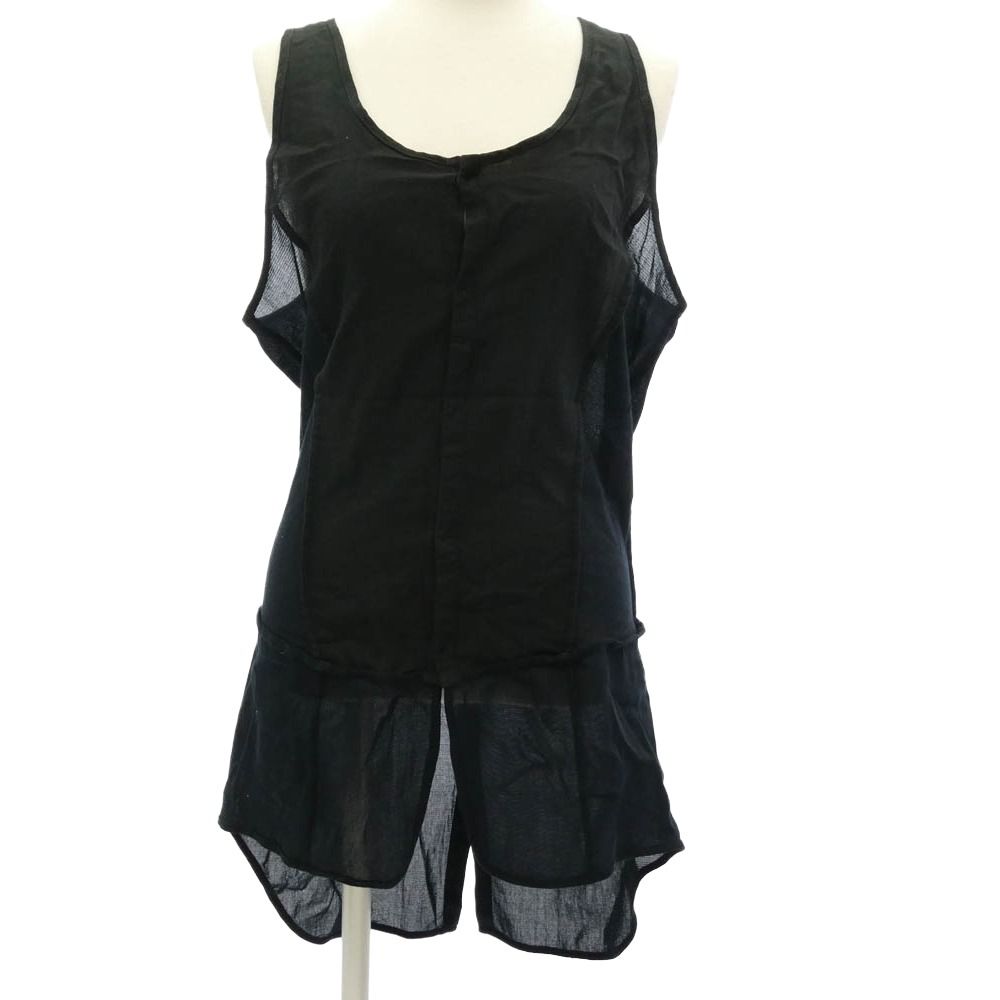 ANN DEMEULEMEESTER アンドゥムルメステール 4201 M 352-01-14006 本人期 ノースリーブ カーディガン ベスト ブラック系 XS【中古】