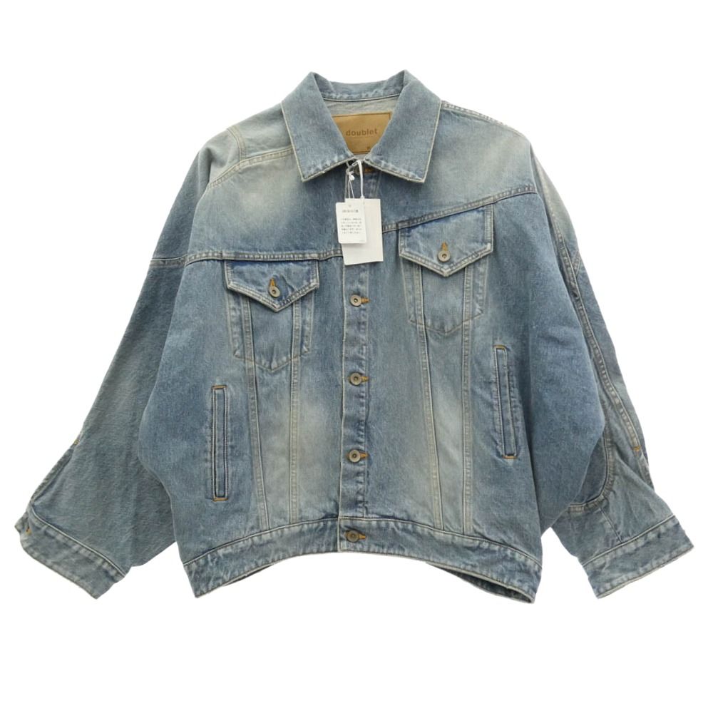 doublet ダブレット 25AW 25AW24BL235 DISTORTED CUTTING DENIM JACKET カッティング Gジャン デニムジャケット ライトブルー系 M【美品】【中古】