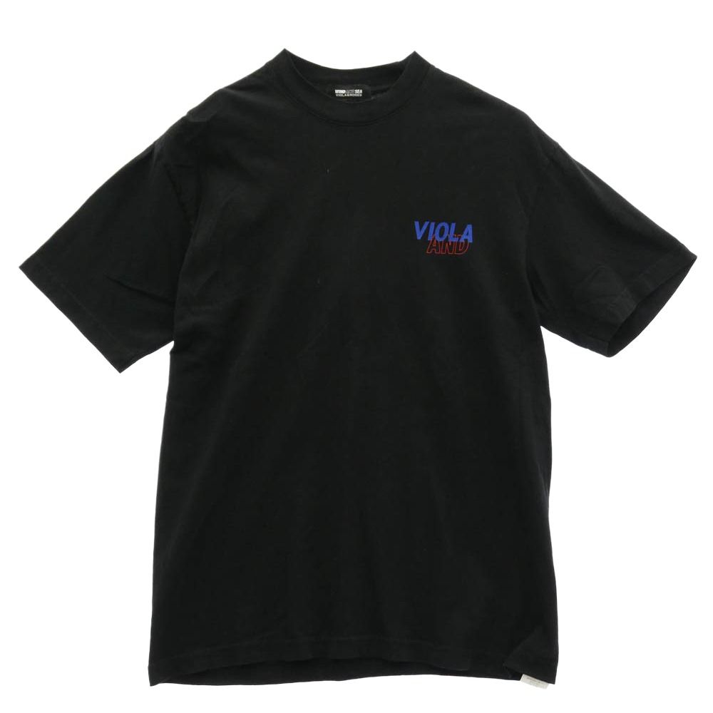 WIND AND SEA ウィンダンシー WDS-VR-22A-02 × VIOLA&ROSES ロゴ プリント コットン 半袖 Tシャツ ブラック系 M【中古】