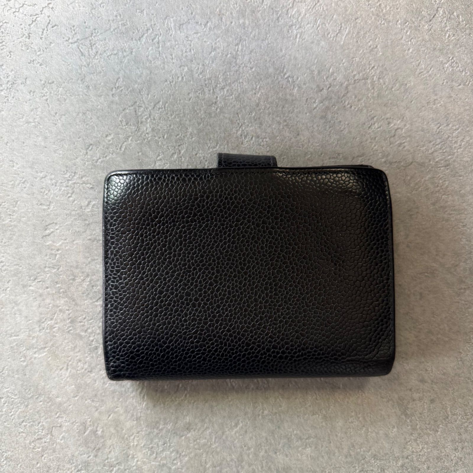 CHANEL シャネル キャビアスキン タイムレスCC 二つ折り財布 がま口 