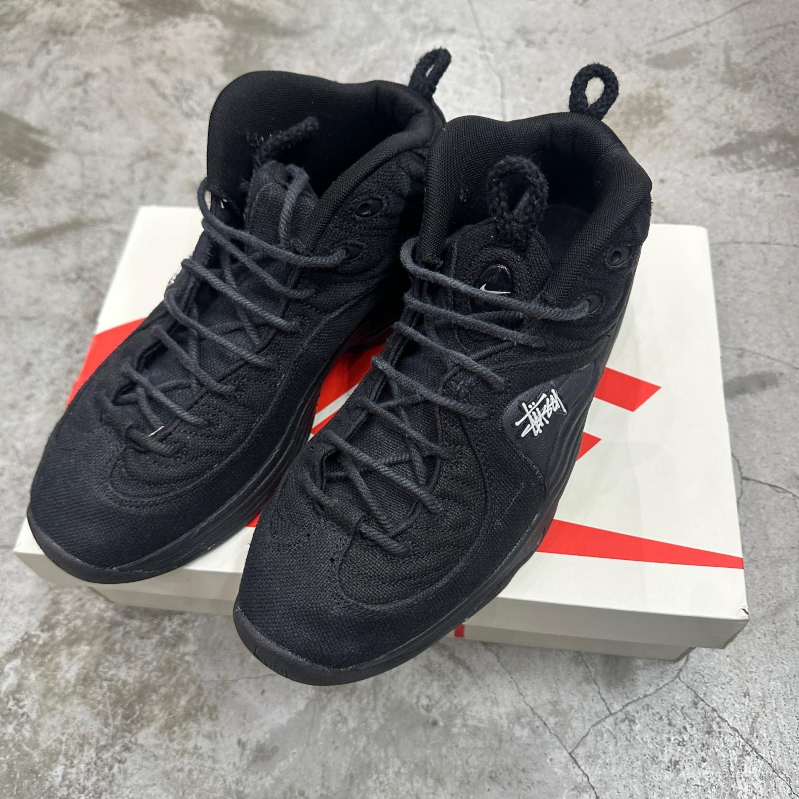 NIKE ストゥーシー　コラボ　エアペニー2 黒 Stussy 急ぐ! NIKE x スチューシー エアーペニー2