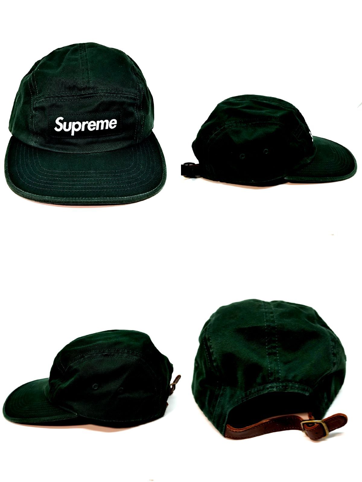 Supreme Camp Cap USA製 レザーストラップ グリーン系 キャップ
