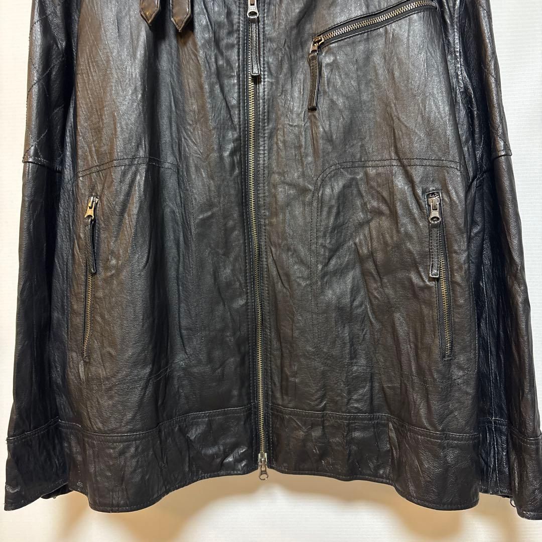 ヴォマニー VOMANIE レザージャケット サイズ5LB ライダース シワ加工