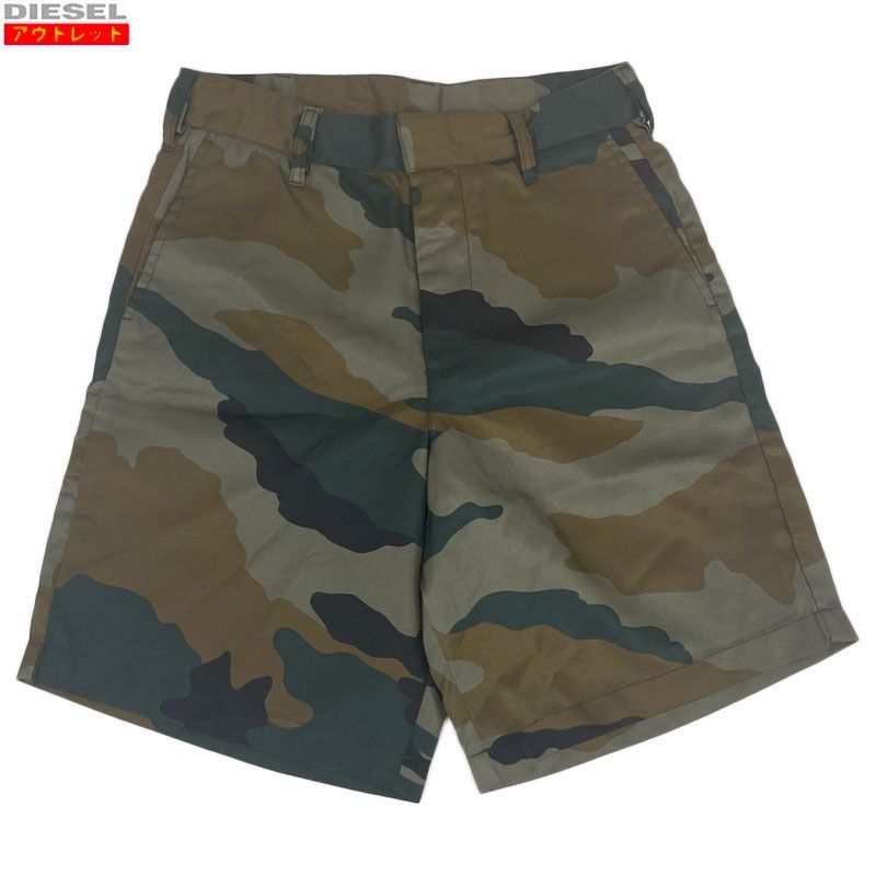 DIESEL ディーゼル 新品・アウトレット 迷彩柄 ハーフパンツ ショートパンツ A02460-0CBBF-79RA カモフラージュ カモフラ P-BERTI-CAMU CALZONC サイズ 28/30/32 メンズ パンツ 送料無料