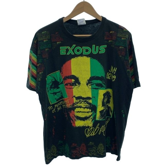 【中古】 BEST QUALITY Bob Marley アーティストT Tシャツ 半袖 トップス クルーネック プリント ラスタカラー オーバーサイズ 古着 /1953