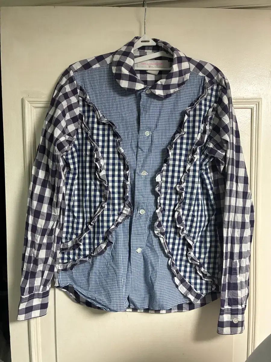 COMME des GARCONS チェック フリル シャツ