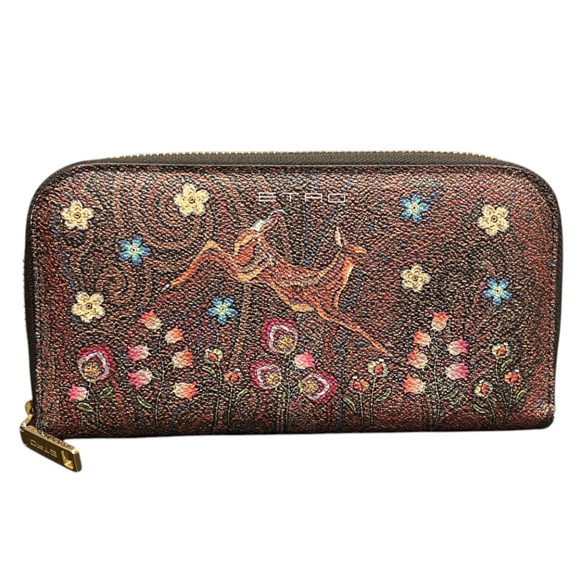 エトロ ETRO ペイズリー バンビ×フワラー 長財布 PVC レザー レディース