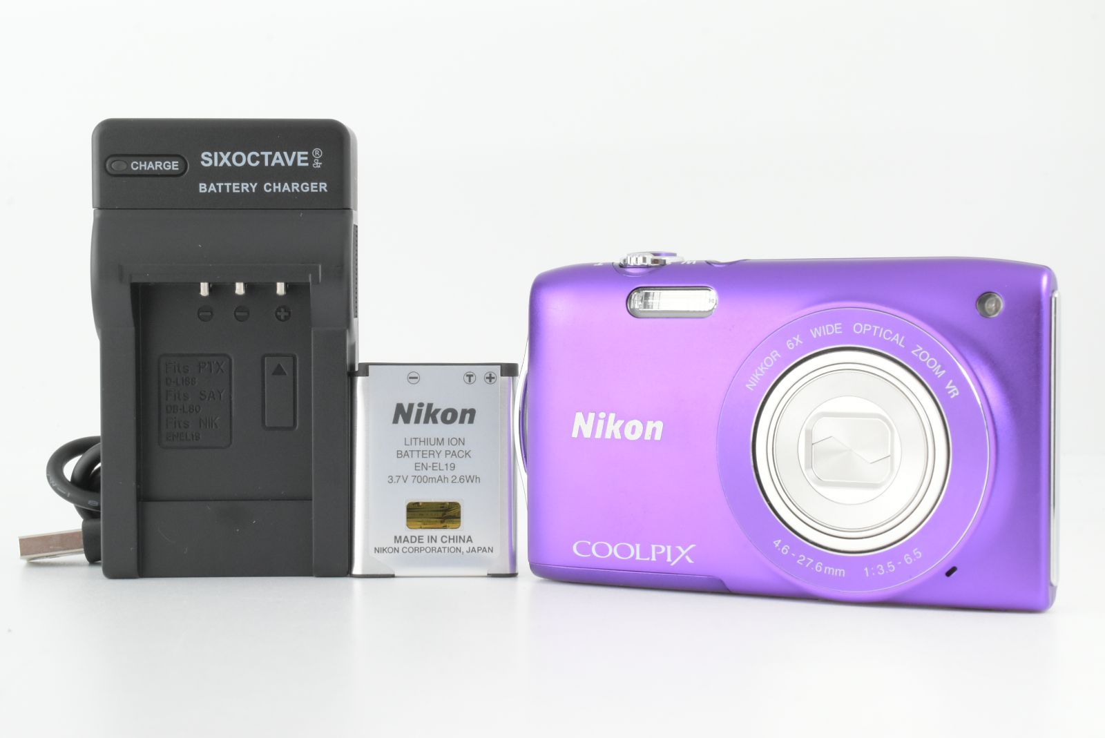 【美品】Nikon Coolpix S3300 Digital Camera 16MP 6x Zoom HD Video Compact Purple ニコン コンパクトデジタルカメラ (EF-TN-JP2359)