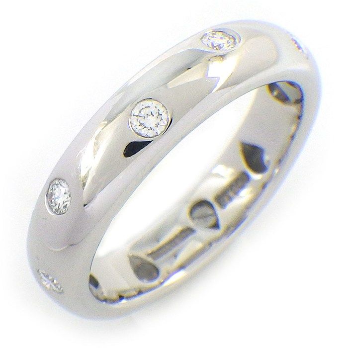 ティファニー Tiffany & Co. リング ドッツ ダイヤモンド PT950 10号 【中古】