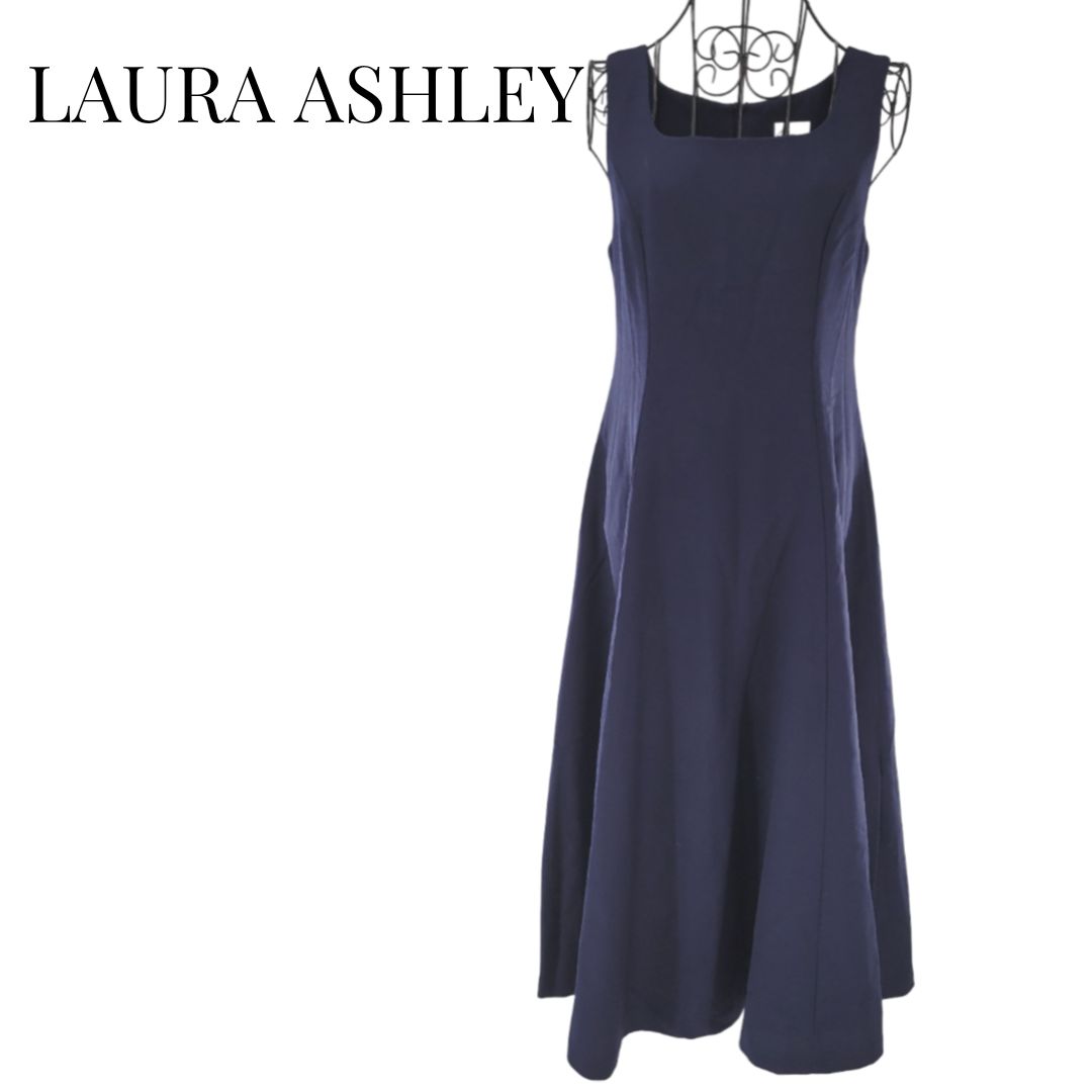 ローラアシュレイ LAURAASHLEY サイズ9AR S - ネイビー×マルチ