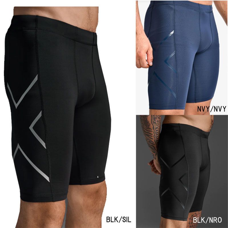 ツータイムズユー 2XU PWXコンプレッションショーツ インナー タイツ ランニング トレーニング 着圧 ハーフ 26SS (MA3851B)、BLK/NRO