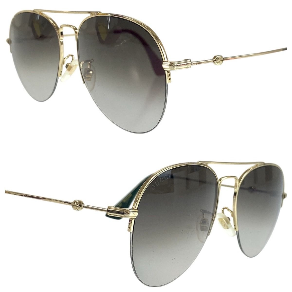 GUCCI グッチ ゴールド グレー メタル GG0107S 007 56□17-145 
