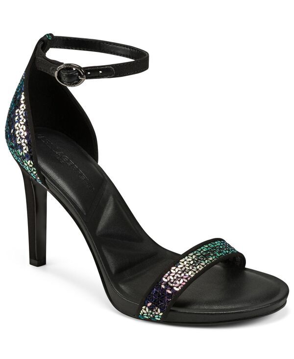 カール ラガーフェルド レディース シューズ サンダル スパンコール ロゴ KARL LAGERFELD PARIS Kenz Logo Sequin Dress Sandals Multi Black ブラック