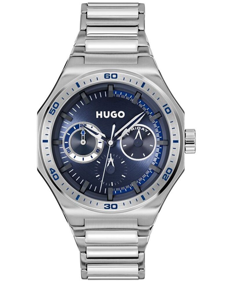 ヒューゴボス メンズ アクセサリー 腕時計 Tシャツ Hugo Boss Mens Grail Sport Quartz Multifunction StainlessSteel Watch 44mm Silvertone シルバー