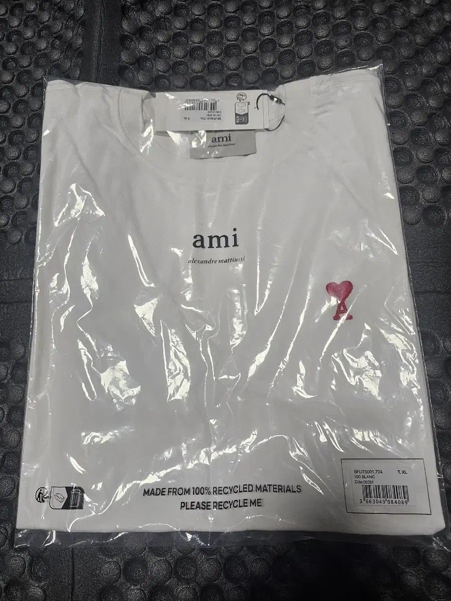 アミ ハート ロゴ 白 半袖 Tシャツ XL
